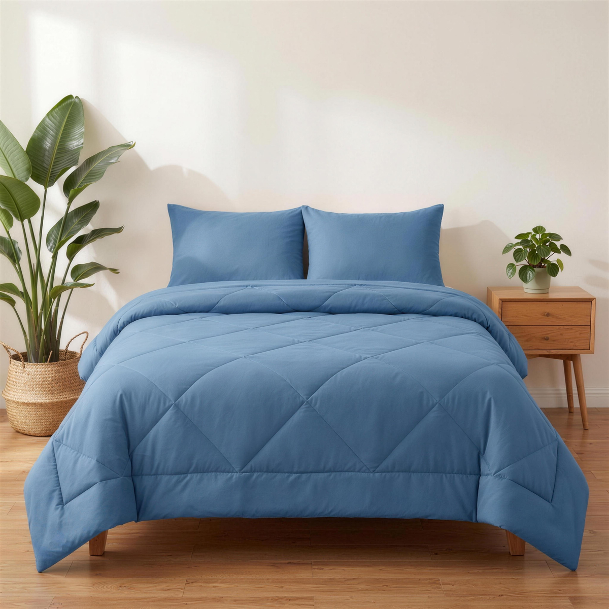2-in-1 Ganzjahresdecke ohne Bezug - Küstenblau