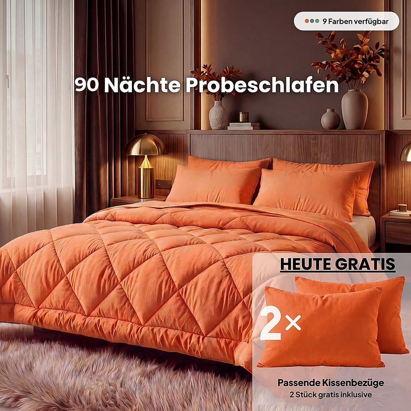 90 Nächte Probeschlafen und 2 passende Kissenbezüge gratis inklusive
